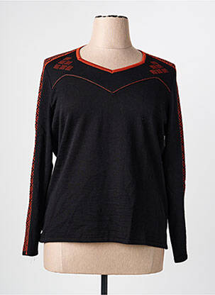 Pull coupe cintrée manches longues noir PAUPORTÉ femme