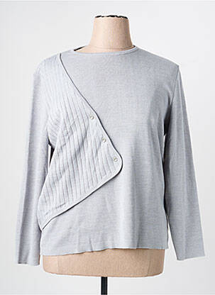Pull coupe cintrée manches longues gris RODAM femme