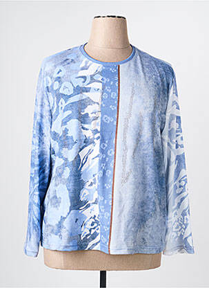 Top stretch manches longues bleu FRANK WALDER femme