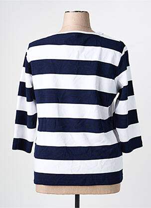 Pull coupe droite manches 3/4 bleu RABE femme