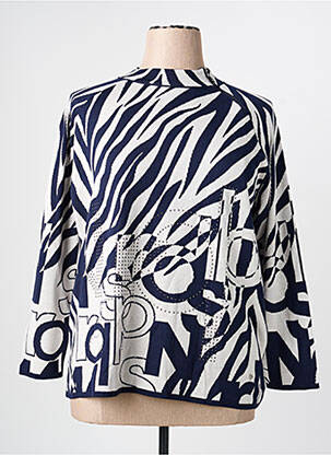 Pull coupe droite manches longues bleu RABE femme