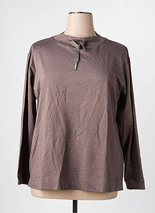Sweat-shirt stretch manches longues marron RABE femme