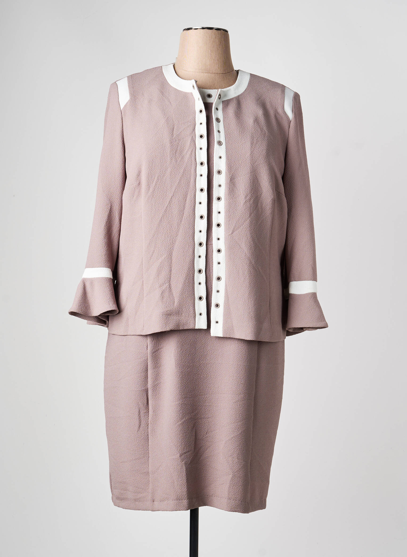 Ensemble robe coupe cintrée marron CHRISTINE LAURE femme