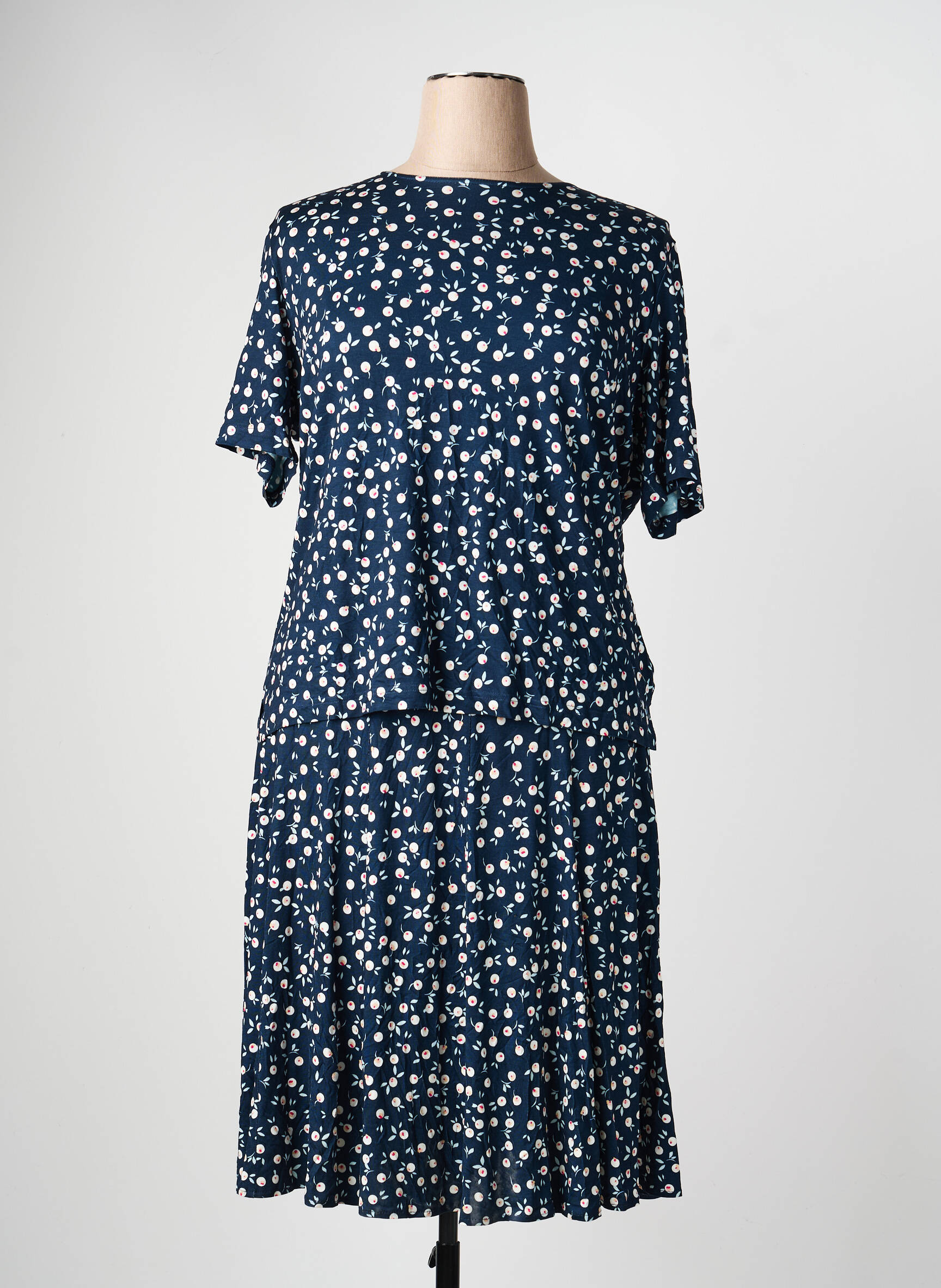 Ensemble jupe coupe cintrée bleu GRIFFON femme