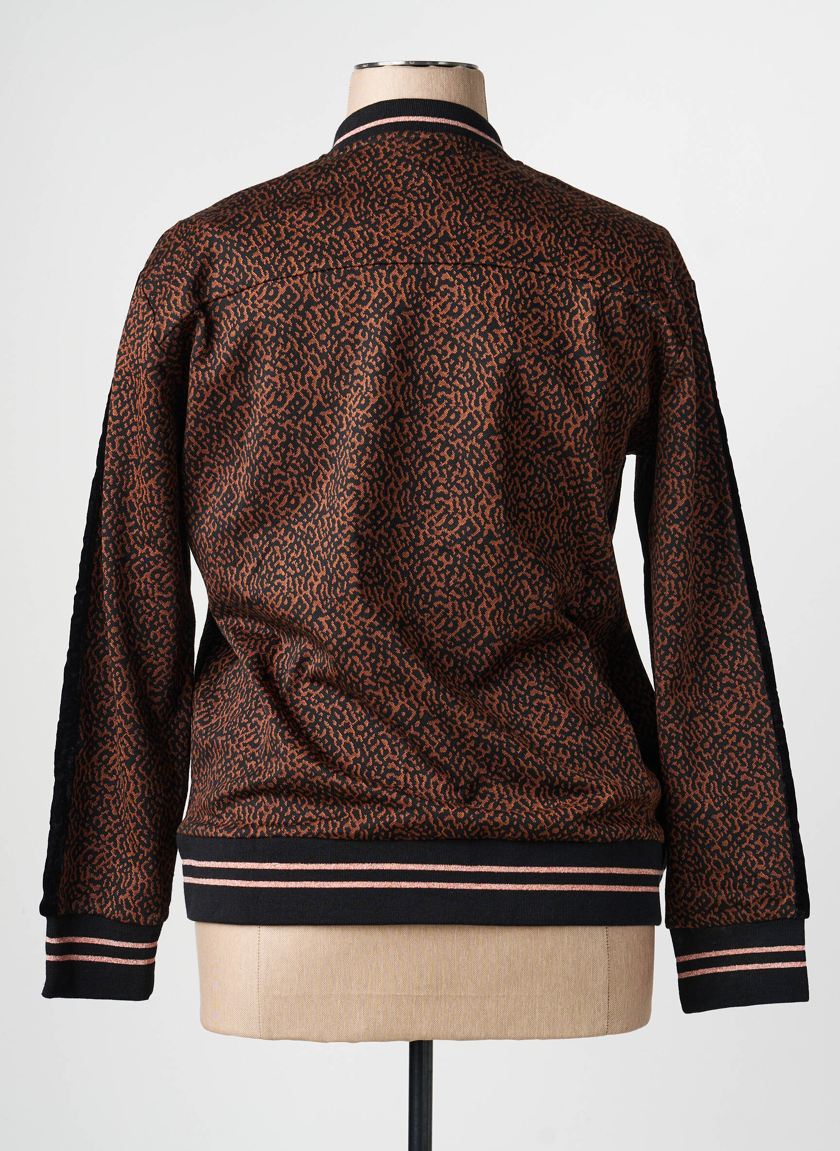 Blouson col v marron 7 SEASONS femme