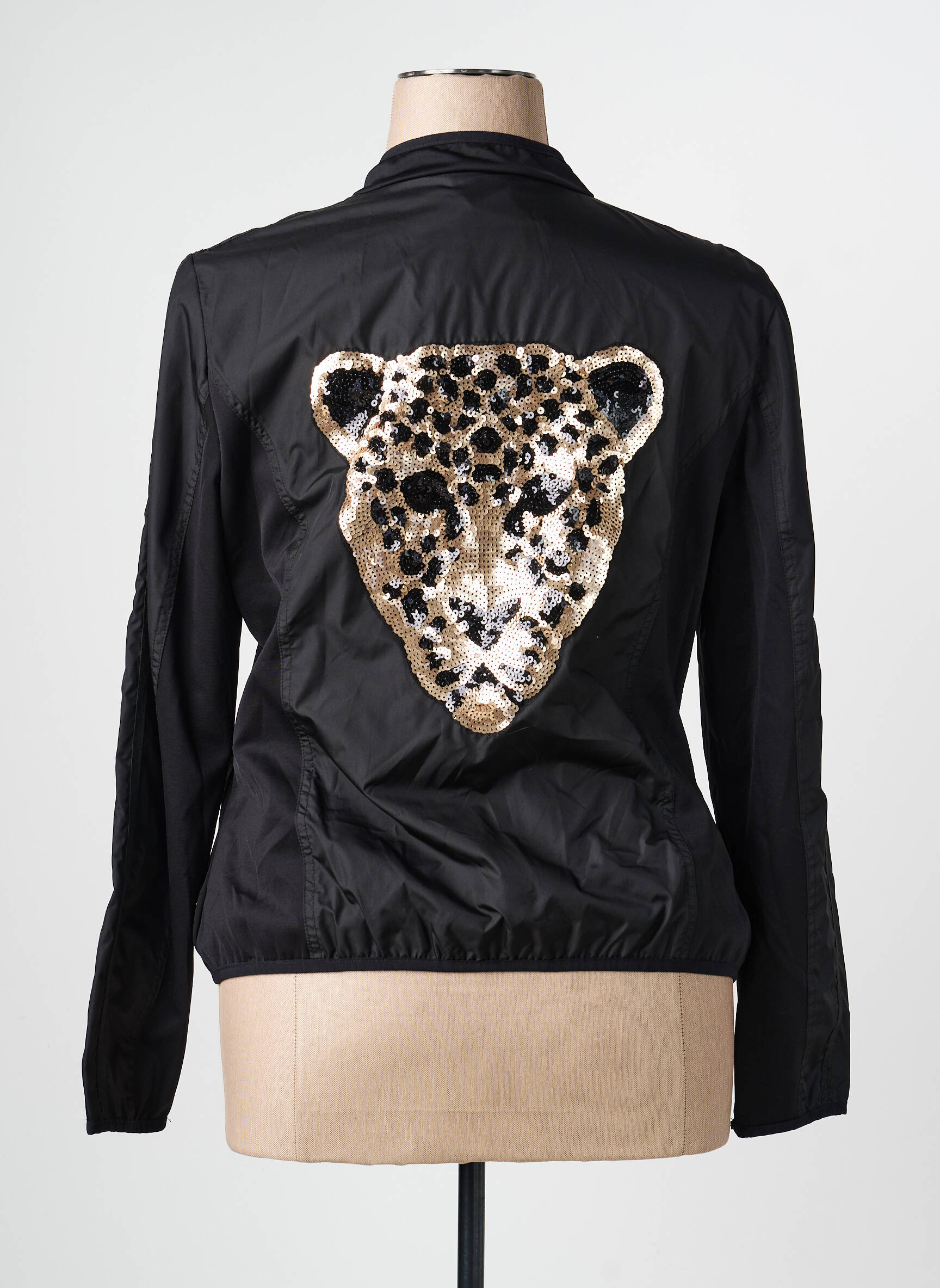 Blouson effet matière satinée noir CONCEPT K femme