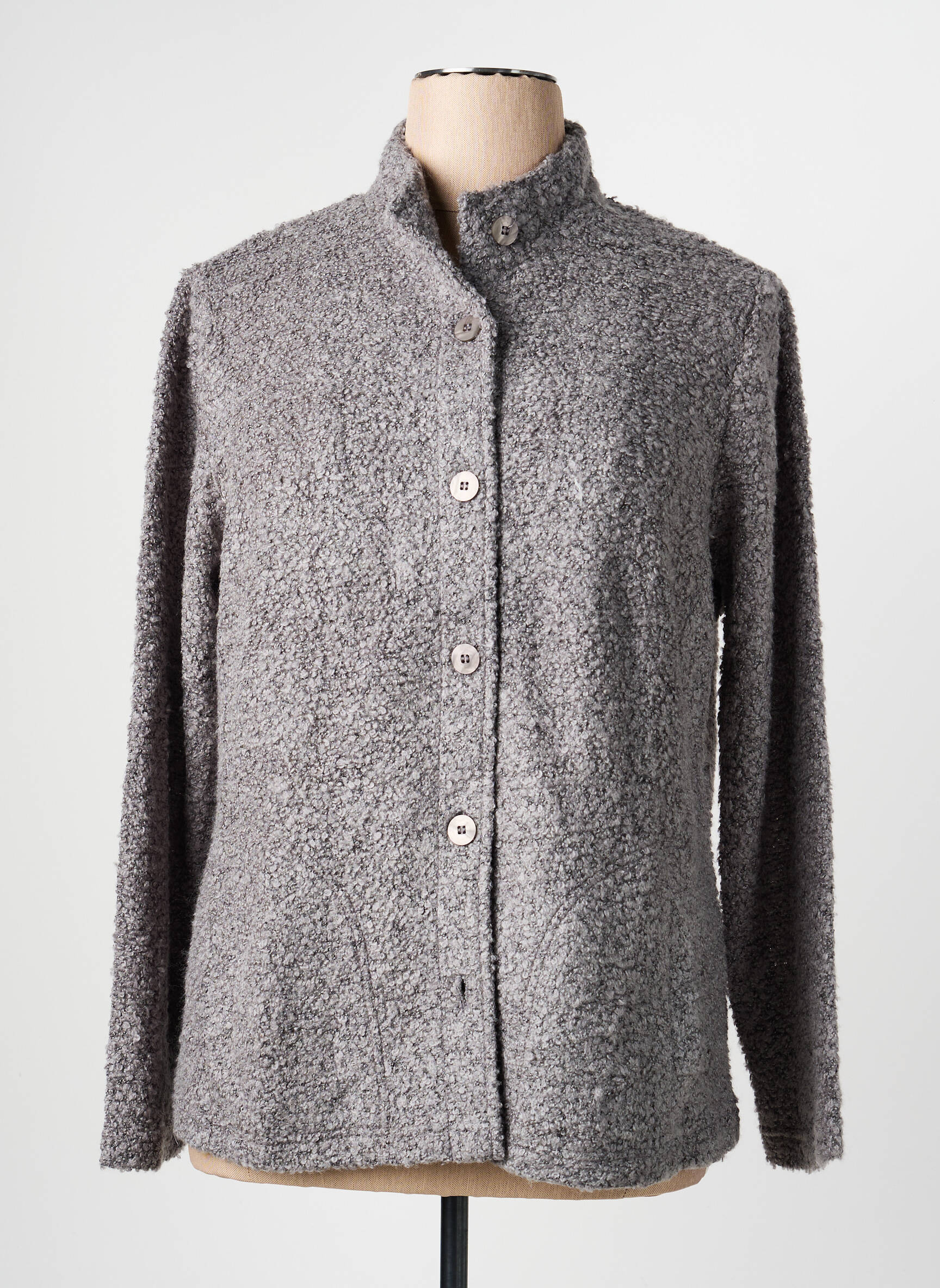 Gilet manches longues coupe cintrée gris RABE femme