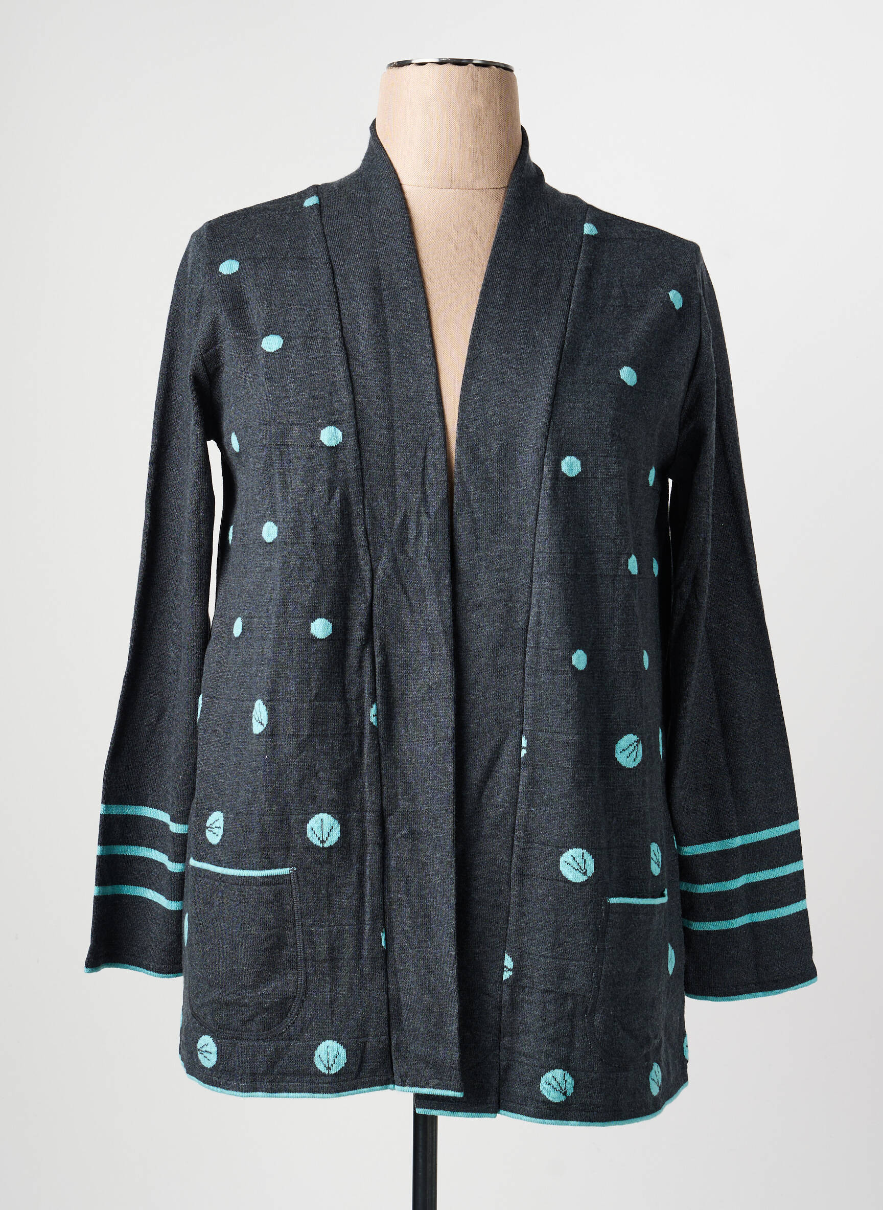 Gilet manches longues stretch gris TELMAIL femme