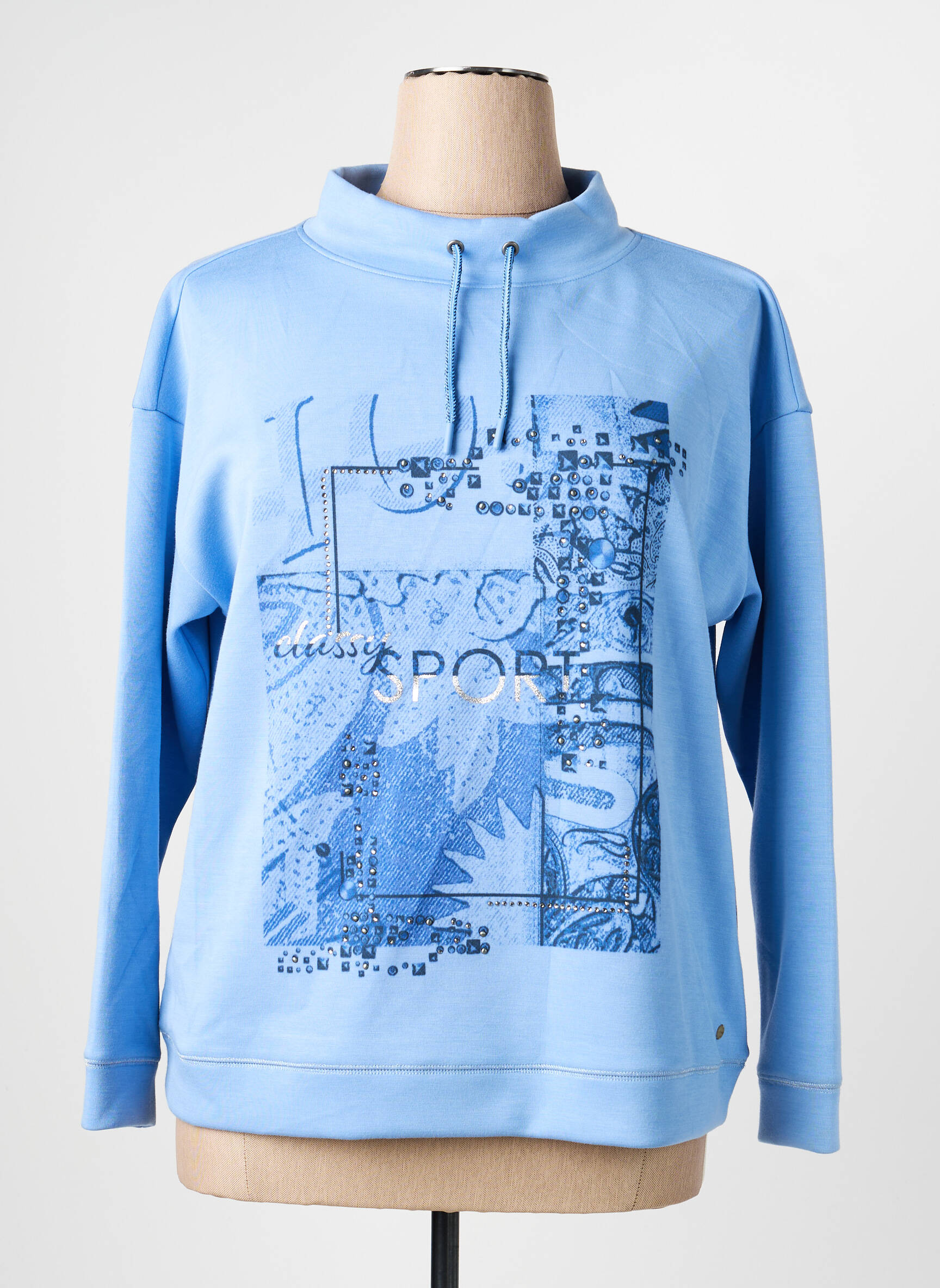 Sweat-shirt stretch manches longues bleu OLSEN femme