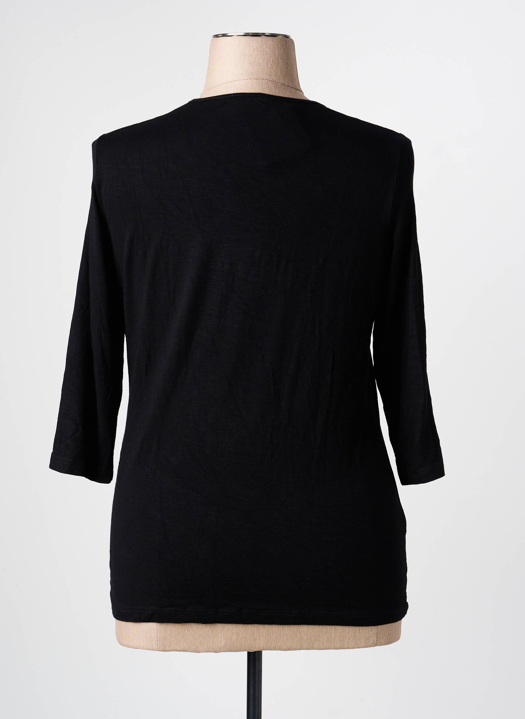 T-shirt manches 3/4 manches 3/4 noir PAUSE CAFE femme