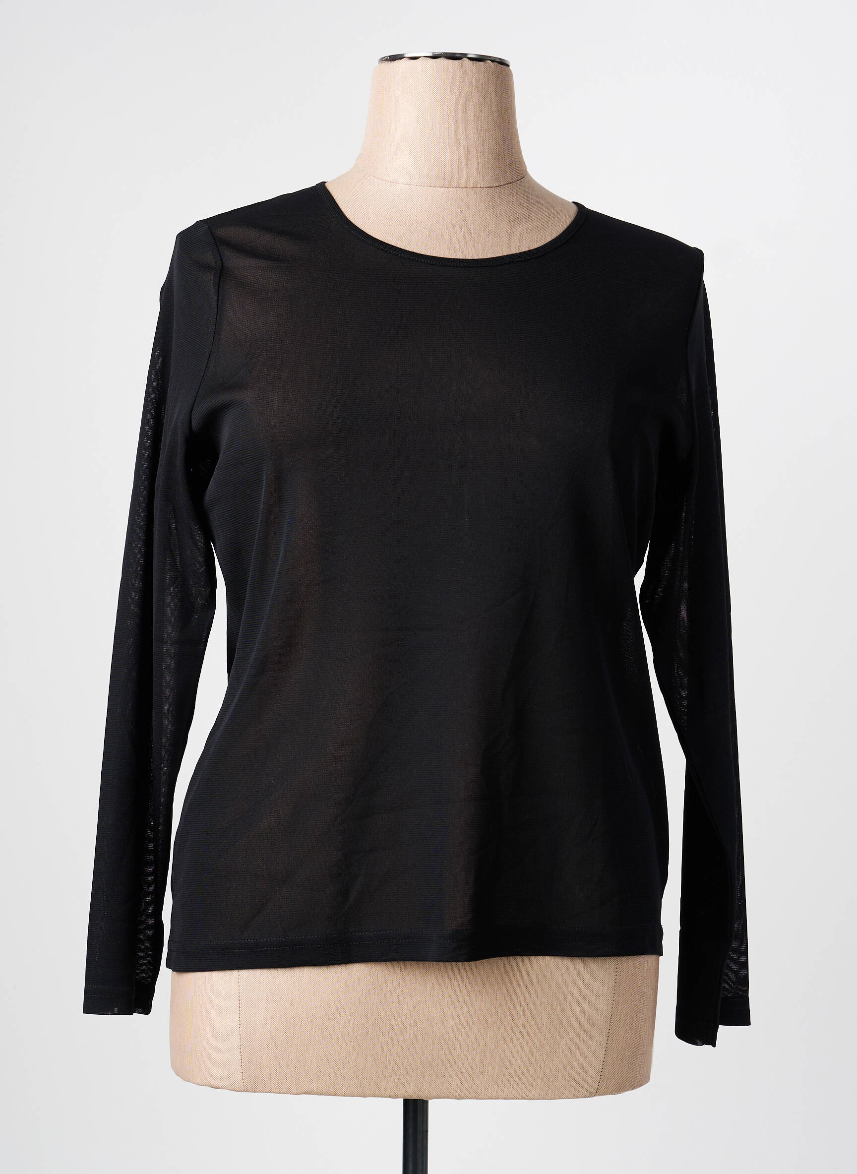 Top coupe cintrée manches longues noir PAUSE CAFE femme