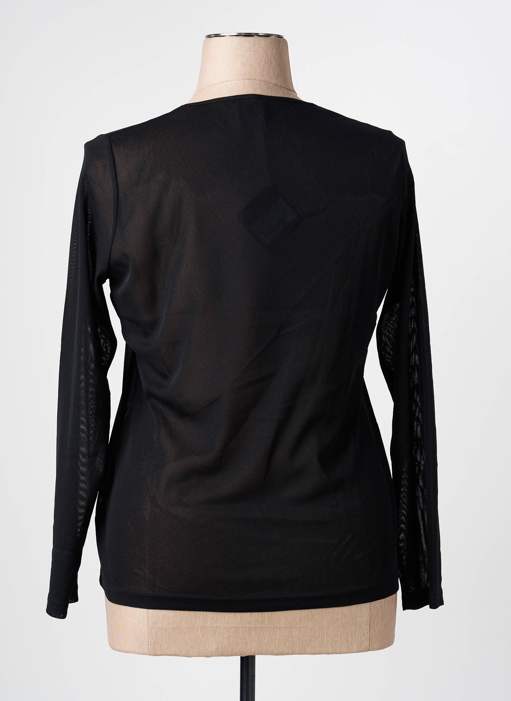 Top coupe cintrée manches longues noir PAUSE CAFE femme