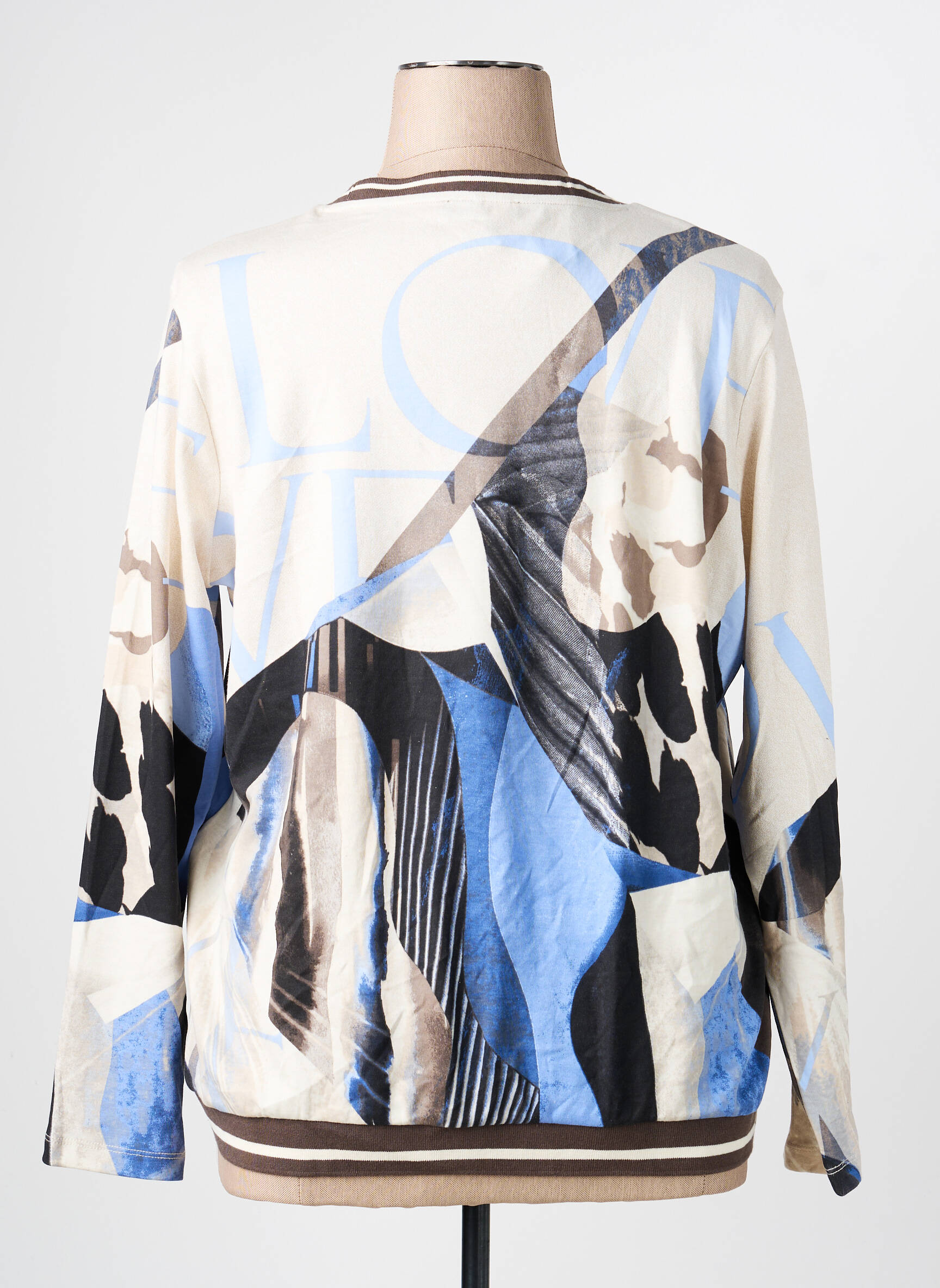 Sweat-shirt stretch manches longues beige OLSEN femme