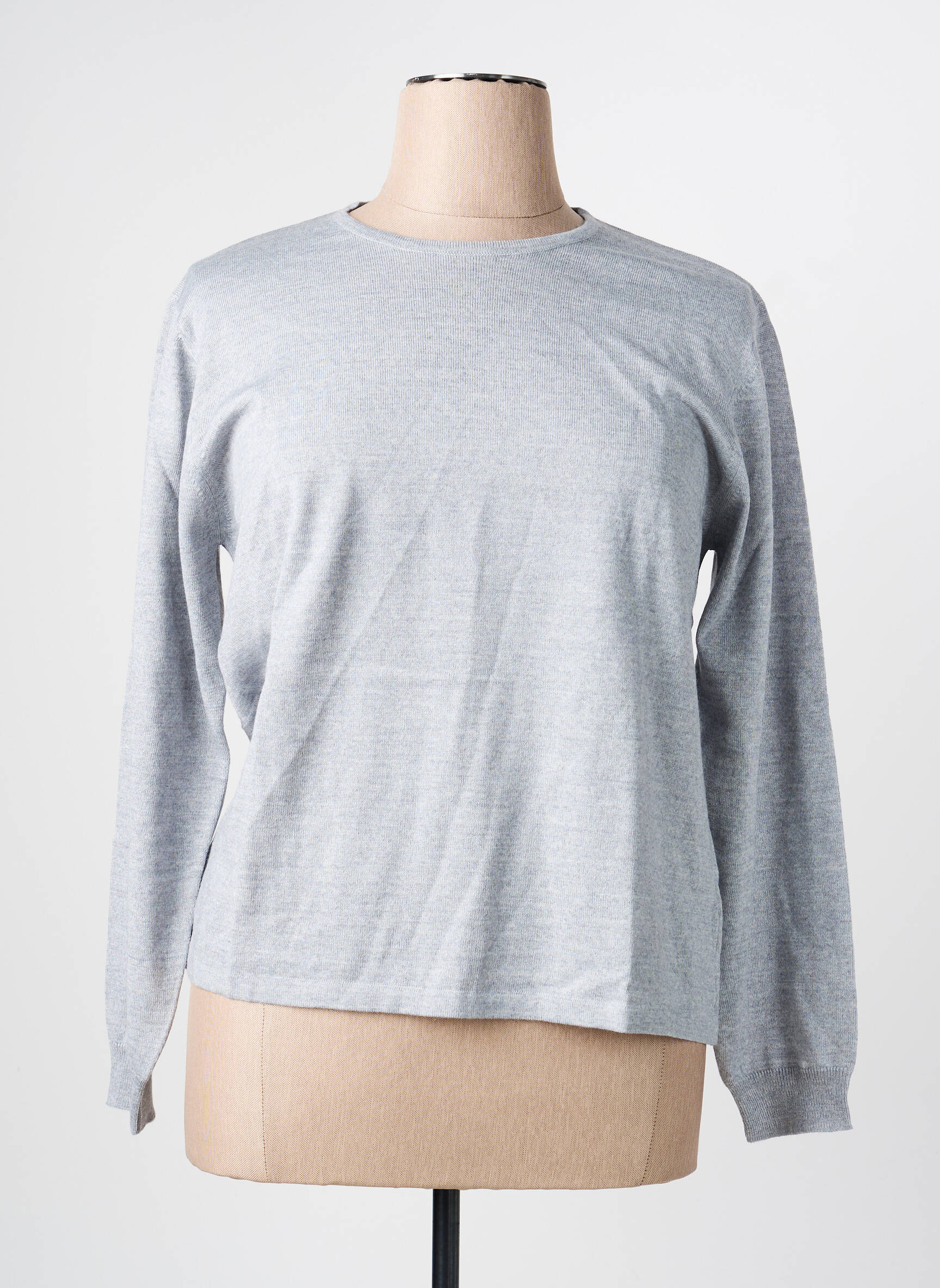 Pull coupe cintrée manches longues gris LEWINGER femme