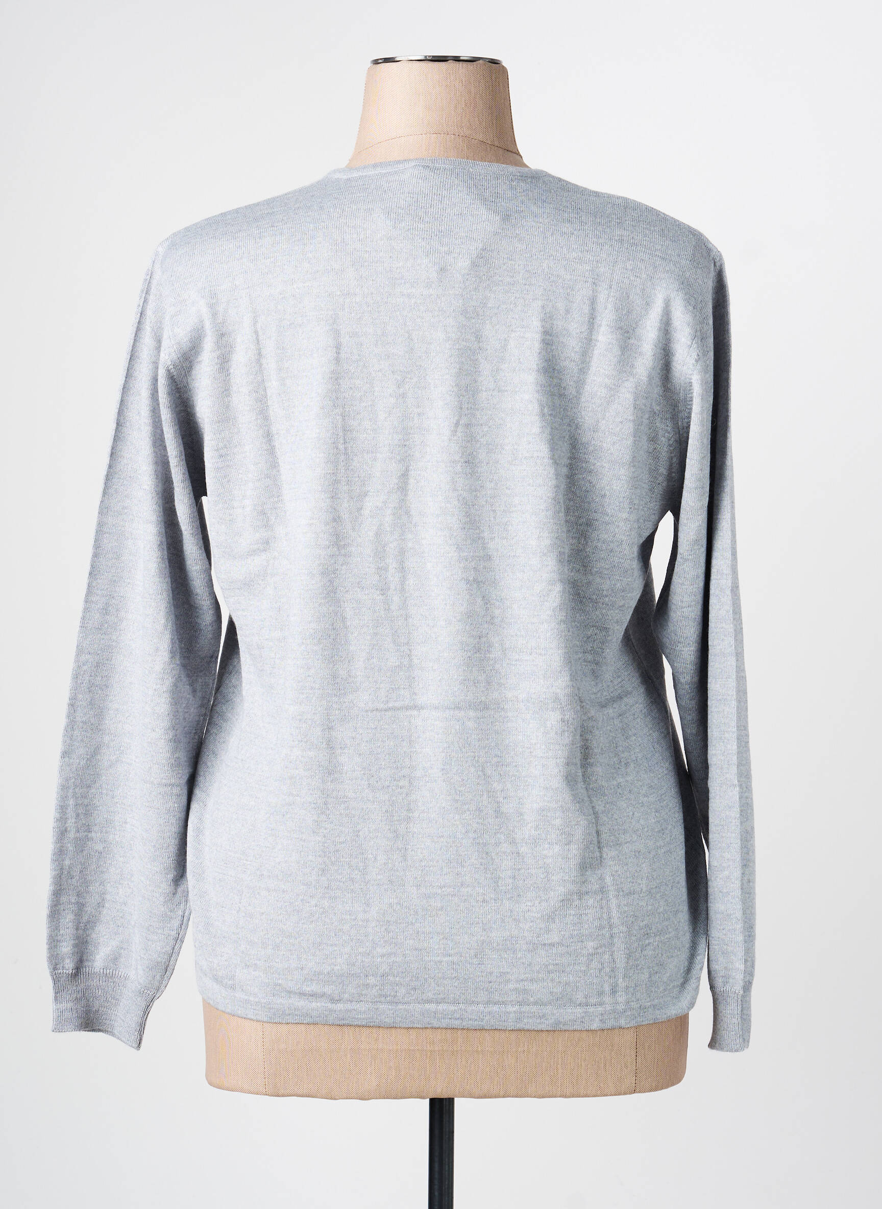 Pull coupe cintrée manches longues gris LEWINGER femme