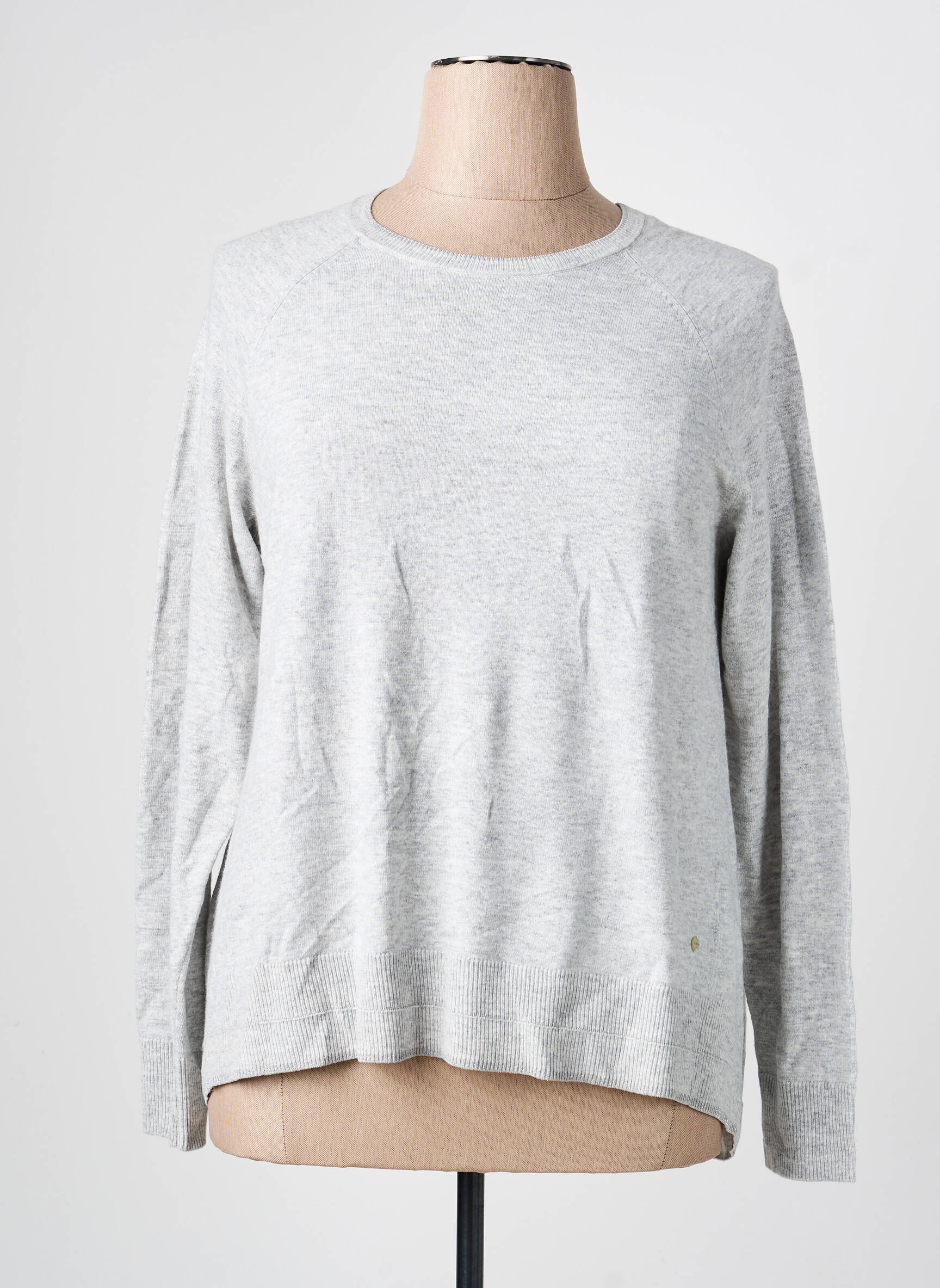 Pull stretch manches longues gris OLSEN femme