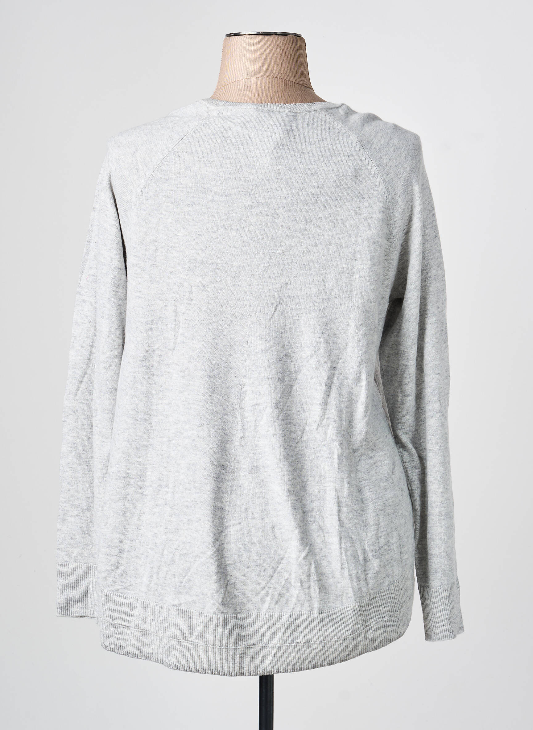 Pull stretch manches longues gris OLSEN femme