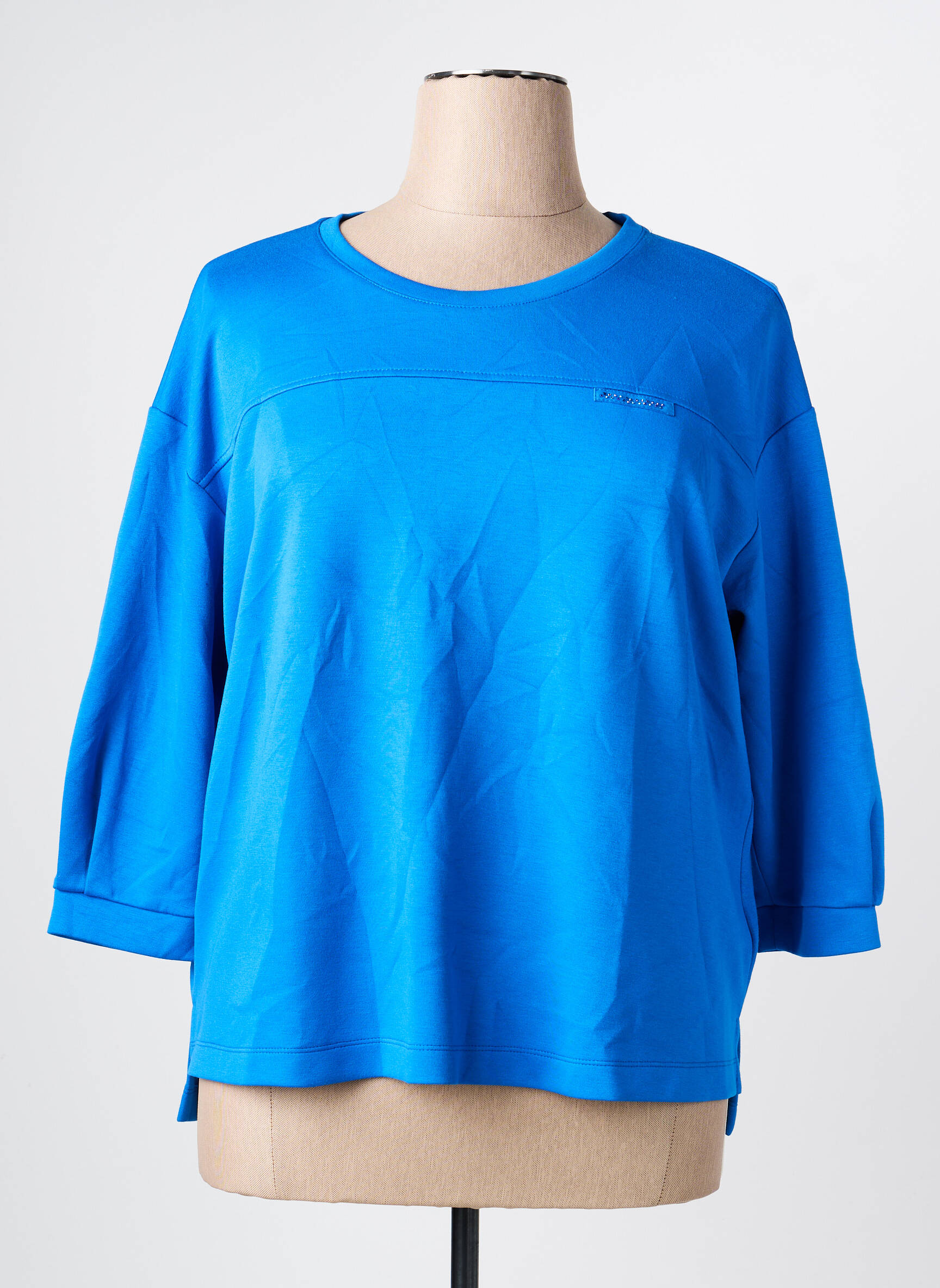 Sweat-shirt stretch manches 3/4 bleu RABE femme
