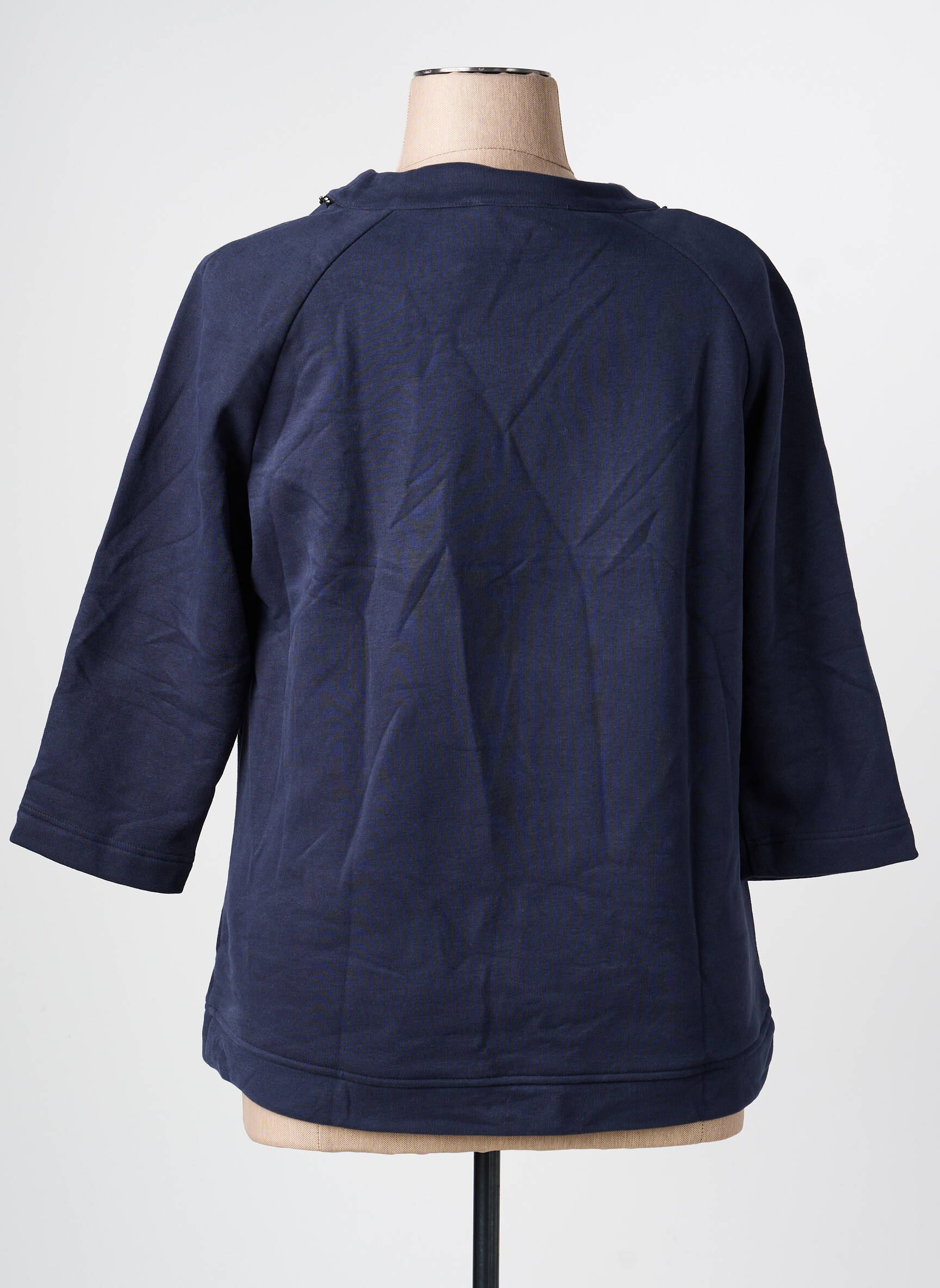 Sweat-shirt stretch manches 3/4 bleu FRANK WALDER femme