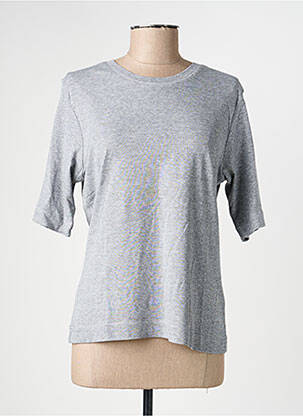 T-shirt coupe cintrée manches courtes gris M.X.O femme
