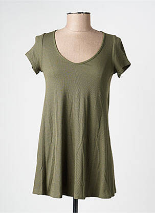 T-shirt col v manches courtes vert AN II VITO femme
