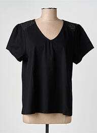 T-shirt col v manches courtes noir MCM femme