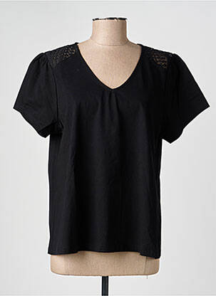 T-shirt col v manches courtes noir MCM femme