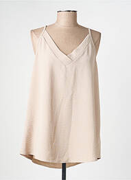 Top coupe fluide fines bretelles beige AN II VITO femme