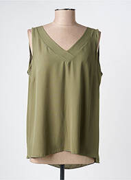 Top coupe fluide sans manche vert AN II VITO femme