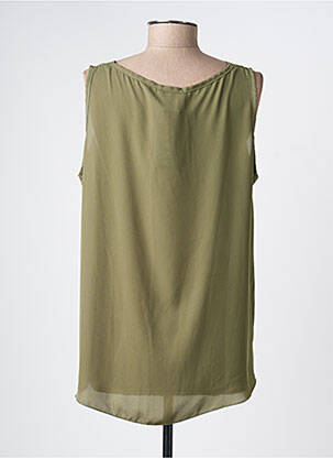 Top coupe fluide sans manche vert AN II VITO femme