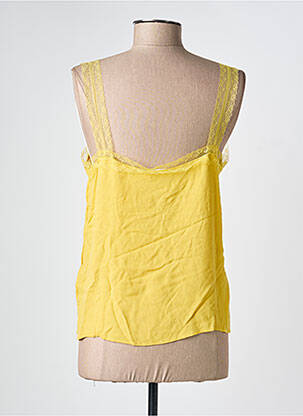 Top coupe fluide fines bretelles jaune CERISE BLUE femme