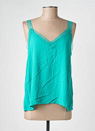 Top coupe fluide fines bretelles vert CERISE BLUE femme