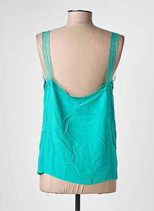 Top coupe fluide fines bretelles vert CERISE BLUE femme