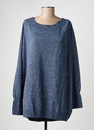 Pull col rond manches longues bleu MAT. femme