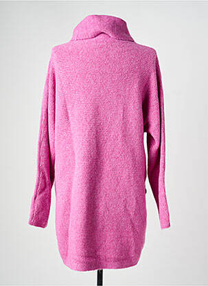 Pull col roulé tissage chiné manches longues rose BEAUTY WOMEN femme