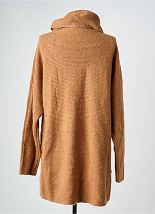 Pull col roulé tissage chiné manches longues marron BEAUTY WOMEN femme