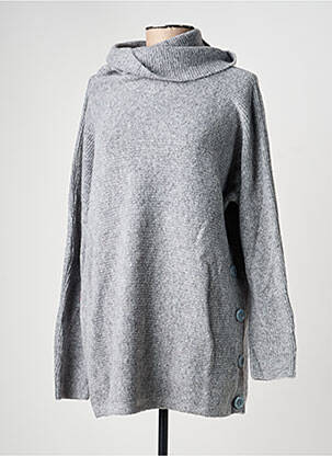 Pull col roulé tissage chiné manches longues gris BEAUTY WOMEN femme