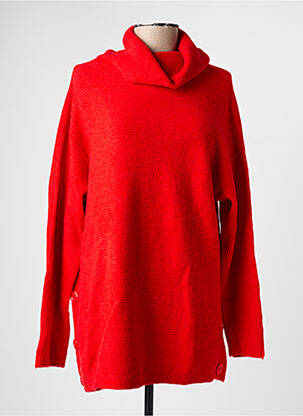 Pull col roulé stretch manches longues rouge BEAUTY WOMEN femme