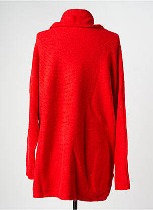 Pull col roulé stretch manches longues rouge BEAUTY WOMEN femme