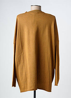 Pull col v manches longues jaune MAT. femme