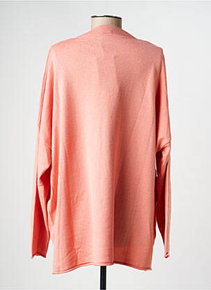 Pull col v manches longues rose MAT. femme