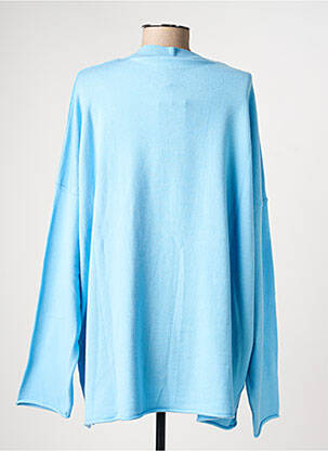 Pull col v manches longues bleu MAT. femme