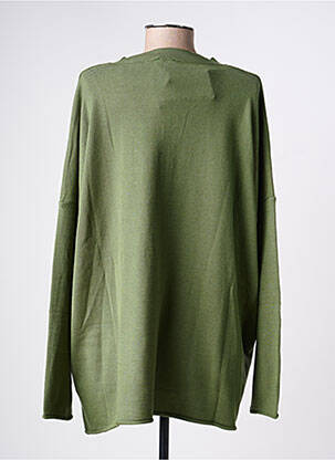 Pull col v manches longues vert MAT. femme