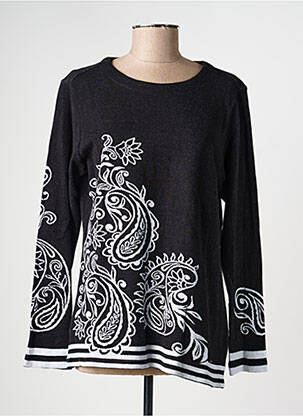 Pull coupe cintrée manches longues noir AGATHE & LOUISE femme