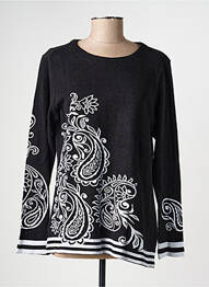 Pull coupe cintrée manches longues noir AGATHE & LOUISE femme