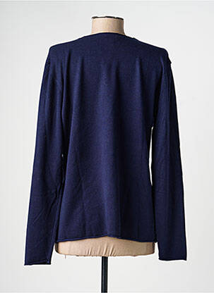 Pull coupe cintrée manches longues bleu MARINELLO femme