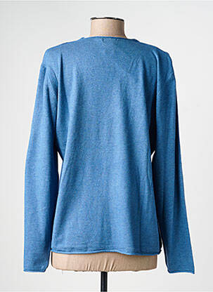 Pull tissage chiné manches longues bleu MARINELLO femme