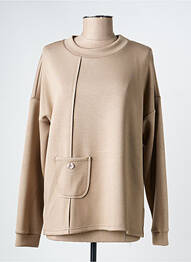 Sweat-shirt stretch manches longues marron TINTA femme