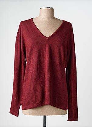 Pull coupe droite manches longues rouge L'ATELIER D'ANNA femme