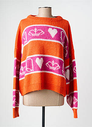 Pull stretch manches longues orange L'ATELIER D'ANNA femme